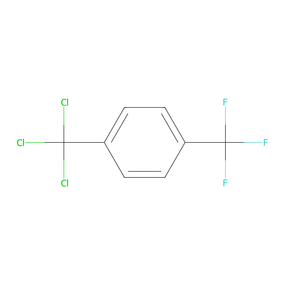 1-(Trichloromethyl)-4-(trifluoromethyl)benzene molecular structure, CAS 13947-96-1
