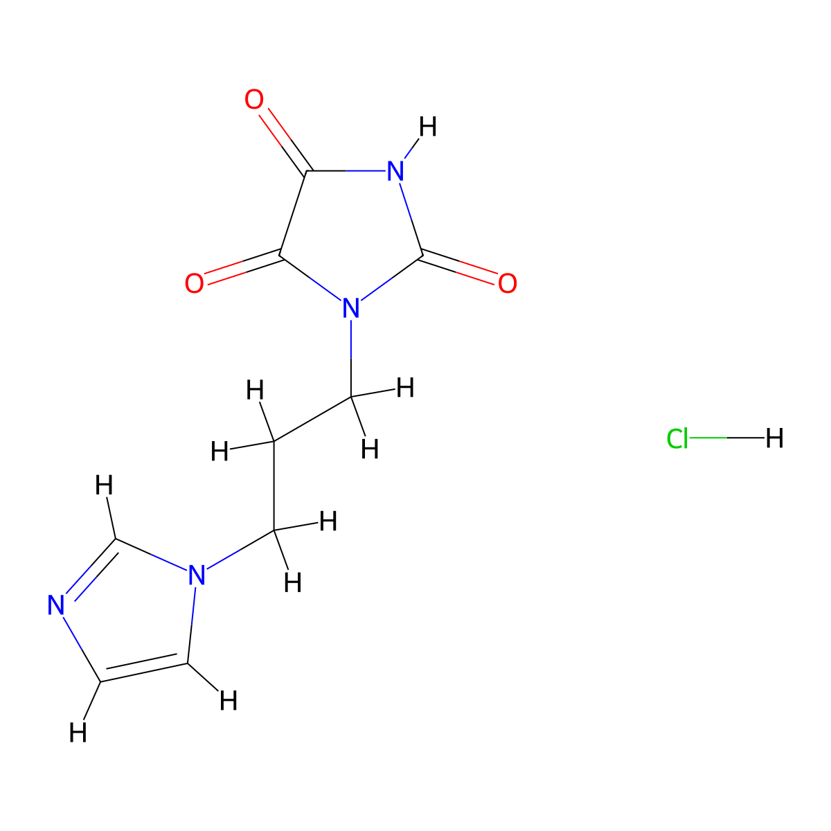 1-[3-(1H-imidazol-1-yl)propyl]imidazolidine-2,4,5-trione hydrochloride molecular structure, CAS 1394703-37-7