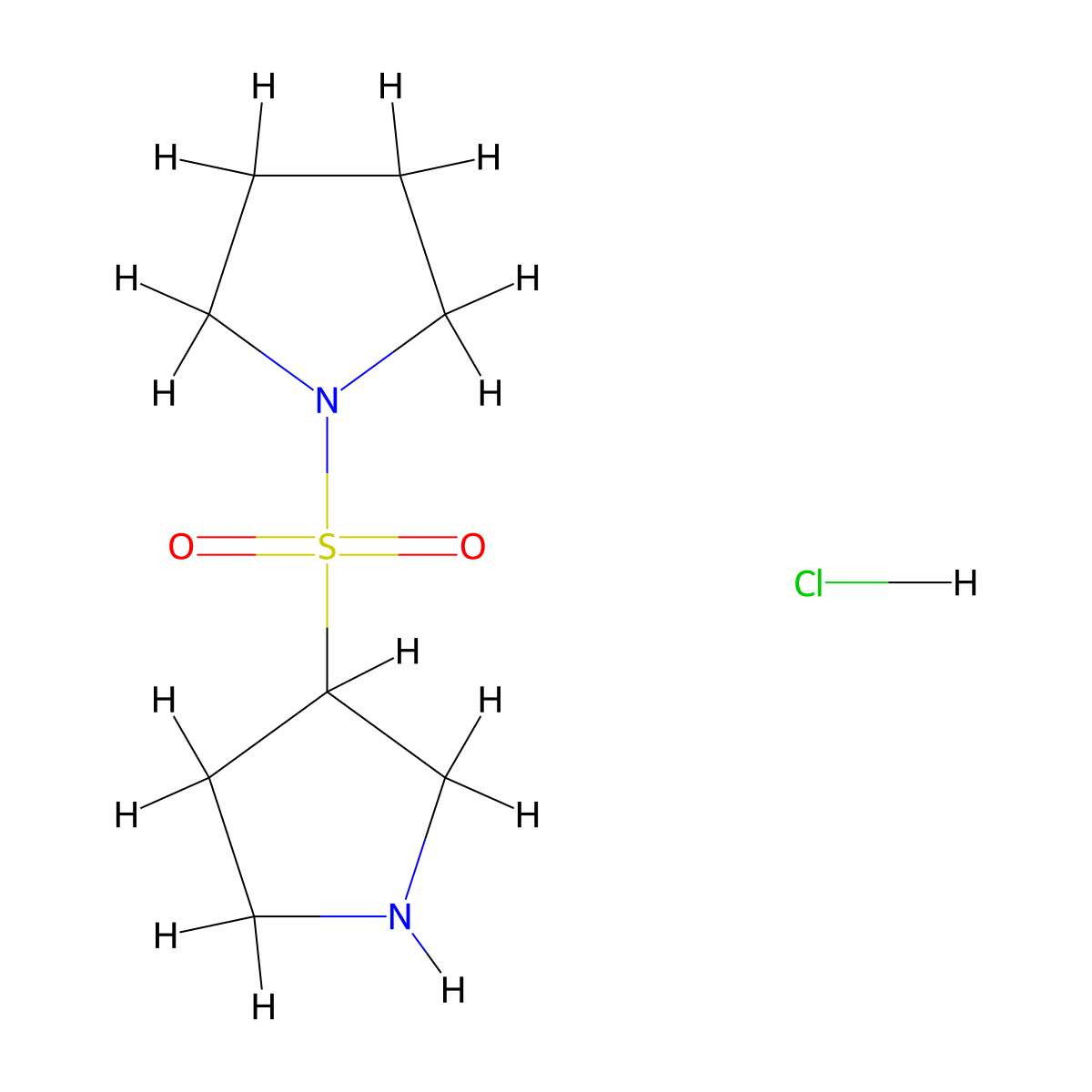 3-(Pyrrolidine-1-sulfonyl)pyrrolidine hydrochloride molecular structure, CAS 1394704-91-6