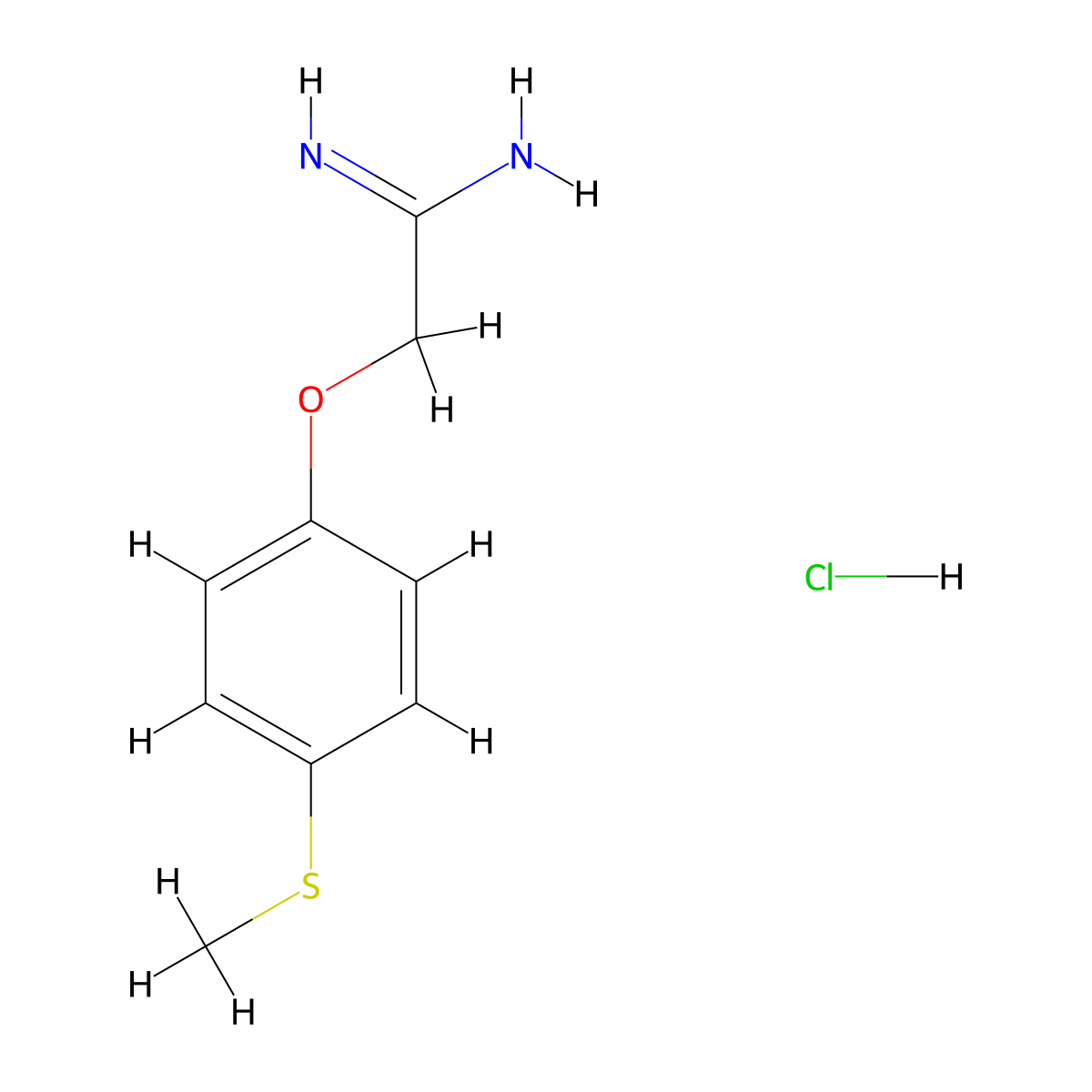 2-[4-(Methylsulfanyl)phenoxy]ethanimidamide hydrochloride molecular structure, CAS 1394705-82-8