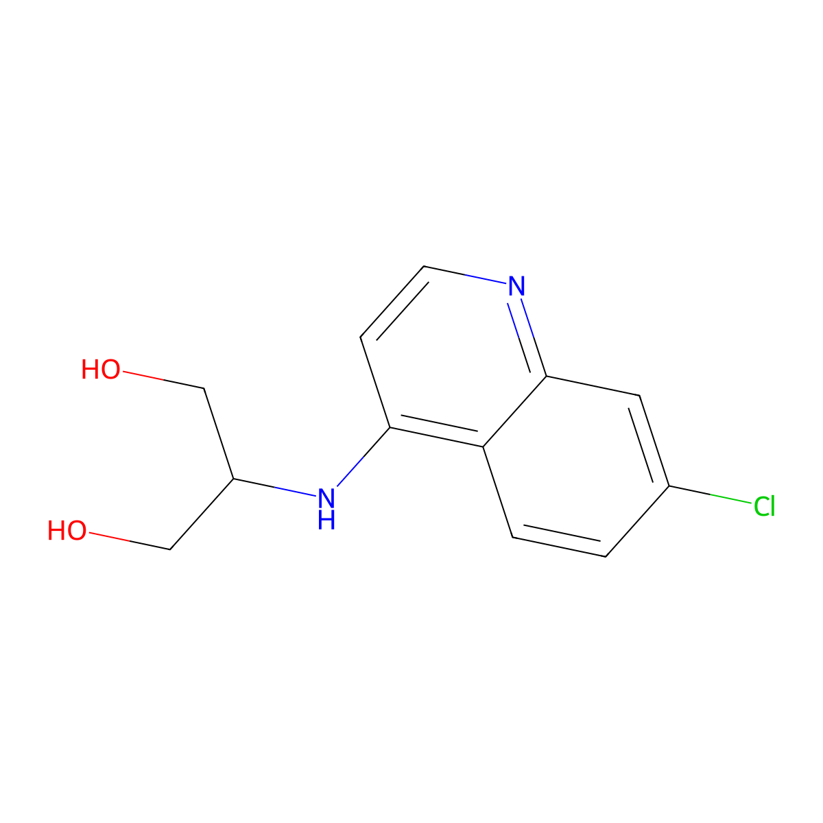 2-((7-Chloroquinolin-4-yl)amino)propane-1,3-diol molecular structure, CAS 1394706-08-1