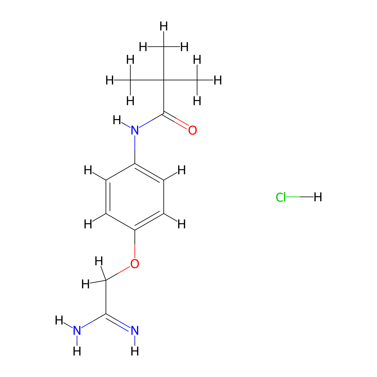 N-[4-(carbamimidoylmethoxy)phenyl]-2,2-dimethylpropanamide hydrochloride molecular structure, CAS 1394707-66-4