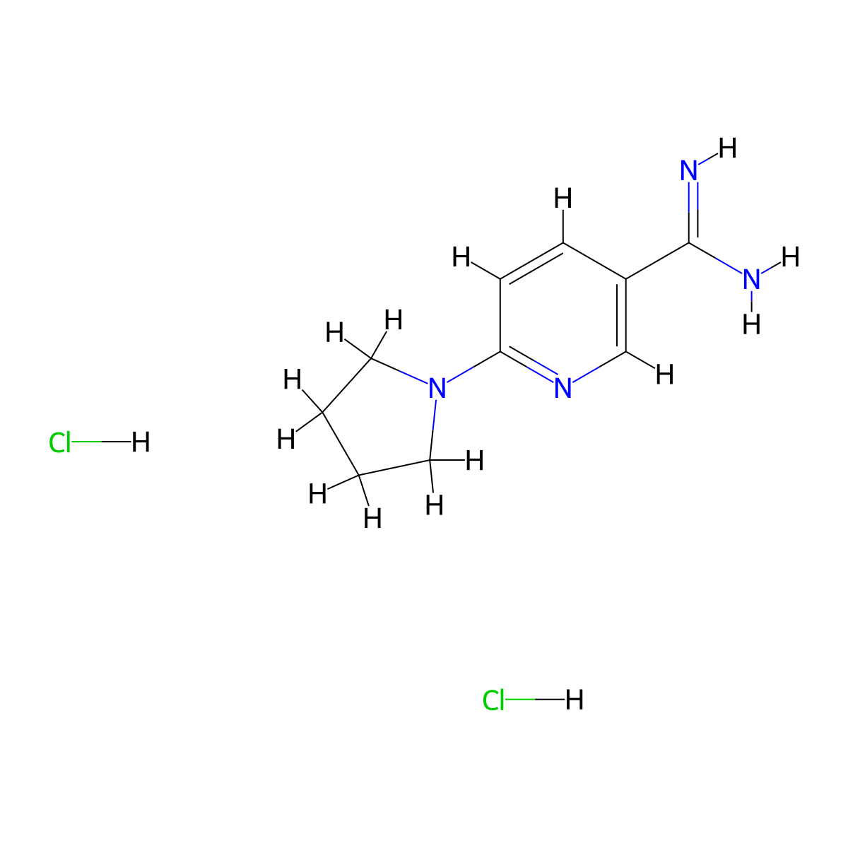 6-(Pyrrolidin-1-yl)pyridine-3-carboximidamide dihydrochloride molecular structure, CAS 1394718-44-5