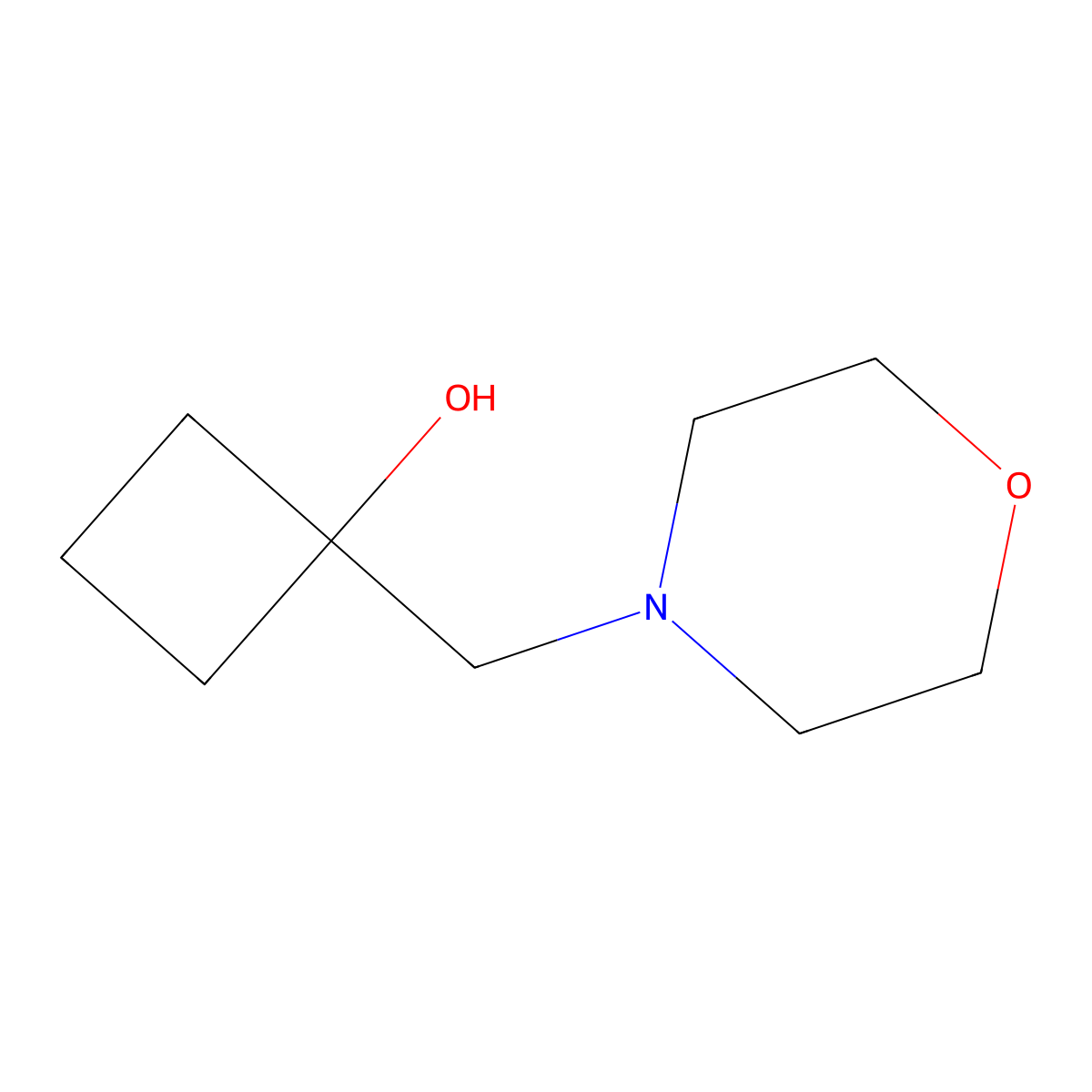 1-[(Morpholin-4-yl)methyl]cyclobutan-1-ol molecular structure, CAS 1394722-26-9