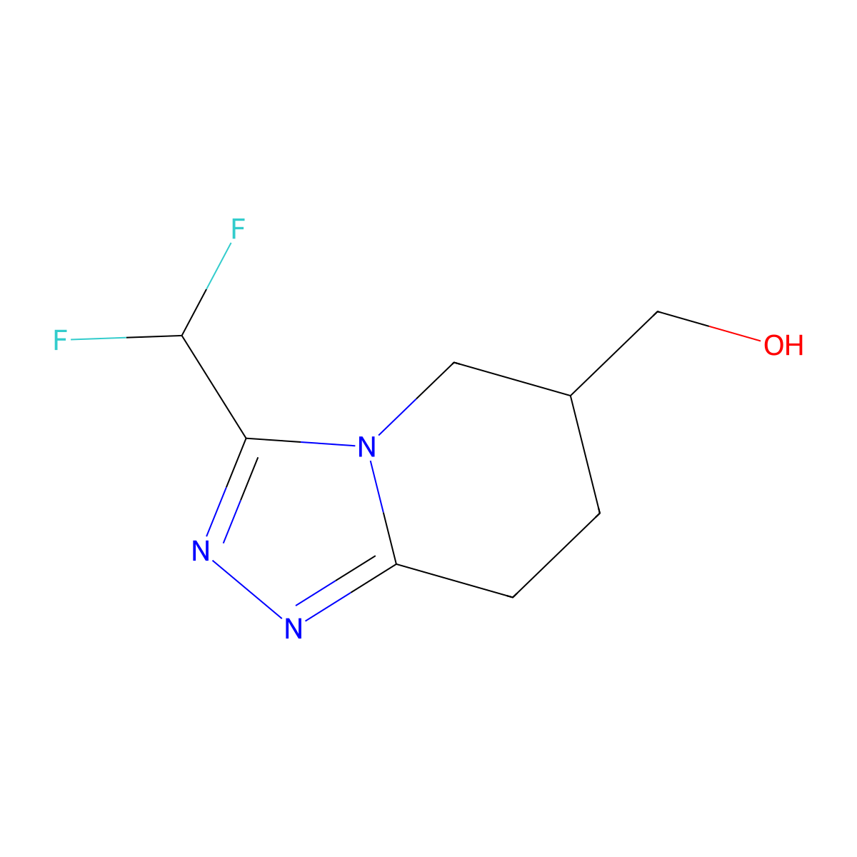 [3-(difluoromethyl)-5H,6H,7H,8H-[1,2,4]triazolo[4,3-a]pyridin-6-yl]methanol molecular structure, CAS 1394724-38-9