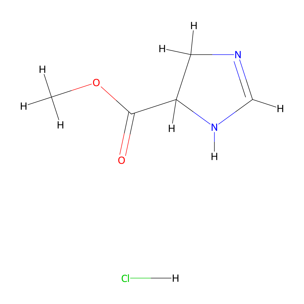 methyl 4,5-dihydro-1H-imidazole-4-carboxylate hydrochloride molecular structure, CAS 1394729-60-2