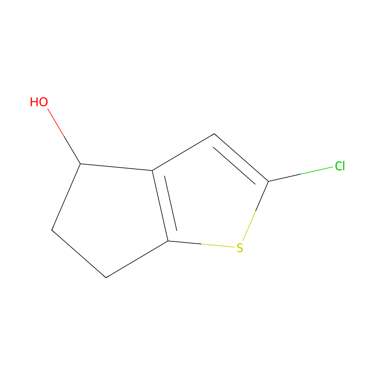 2-chloro-4H,5H,6H-cyclopenta[b]thiophen-4-ol molecular structure, CAS 1394739-89-9