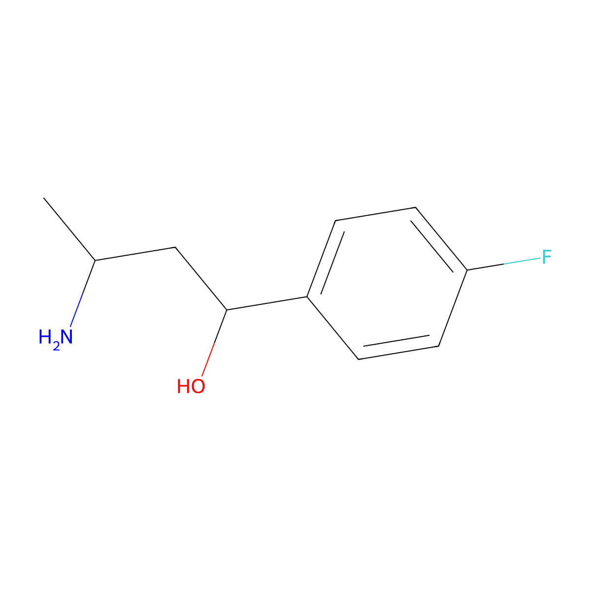 3-Amino-1-(4-fluorophenyl)butan-1-ol molecular structure, CAS 1394747-96-6