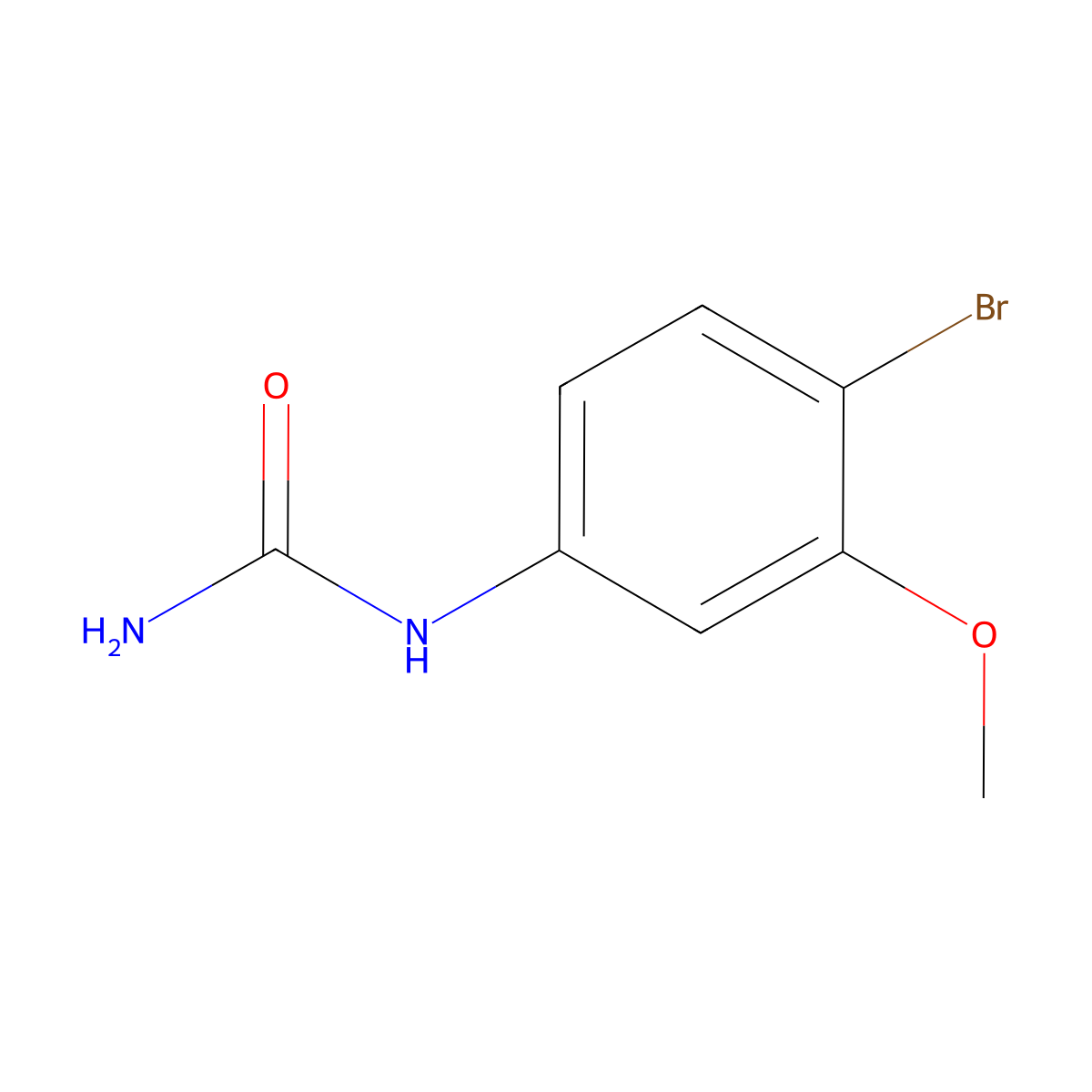 (4-Bromo-3-methoxyphenyl)urea molecular structure, CAS 1394764-23-8
