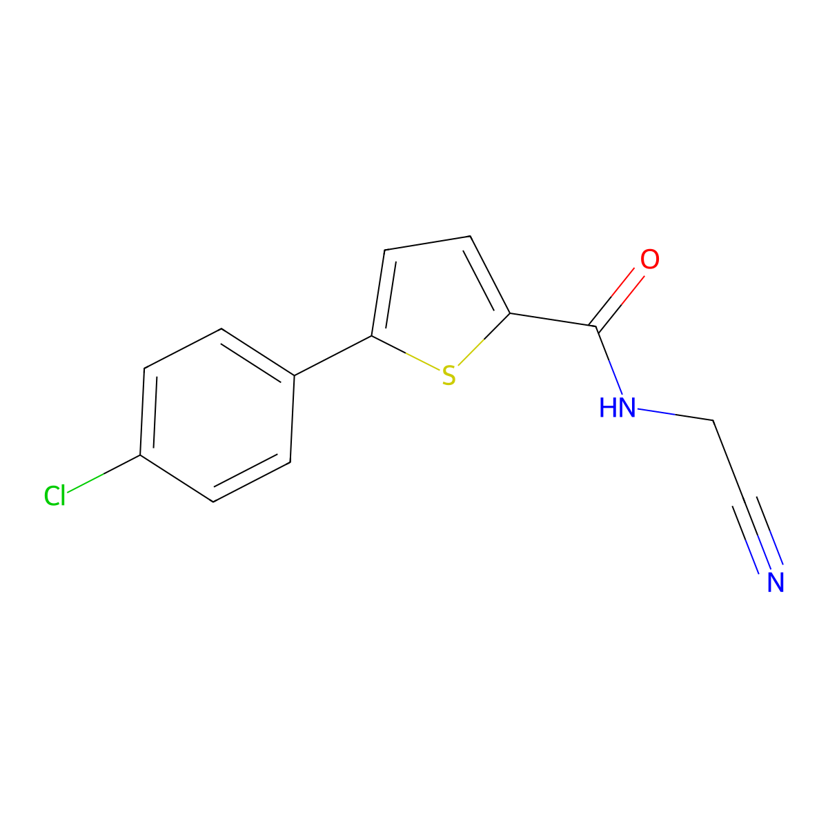 5-(4-Chlorophenyl)-N-(cyanomethyl)thiophene-2-carboxamide molecular structure, CAS 1394764-60-3