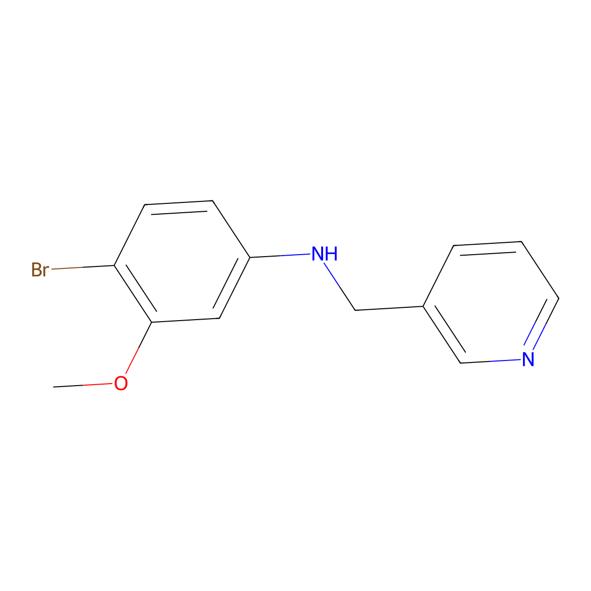 4-Bromo-3-methoxy-N-(pyridin-3-ylmethyl)aniline molecular structure, CAS 1394766-10-9