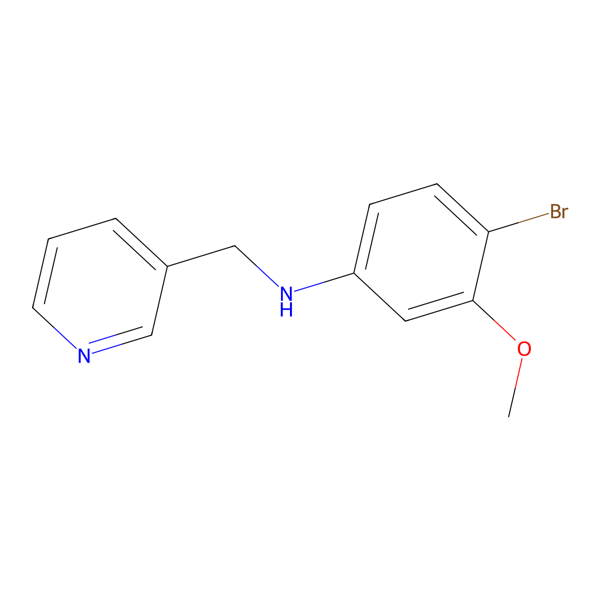 4-Bromo-3-methoxy-N-(pyridin-3-ylmethyl)aniline molecular structure, CAS 1394766-10-9