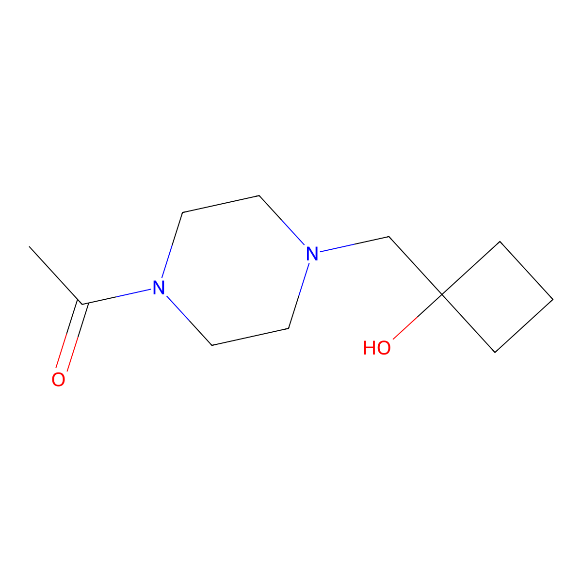 1-(4-((1-Hydroxycyclobutyl)methyl)piperazin-1-yl)ethan-1-one molecular structure, CAS 1394766-30-3