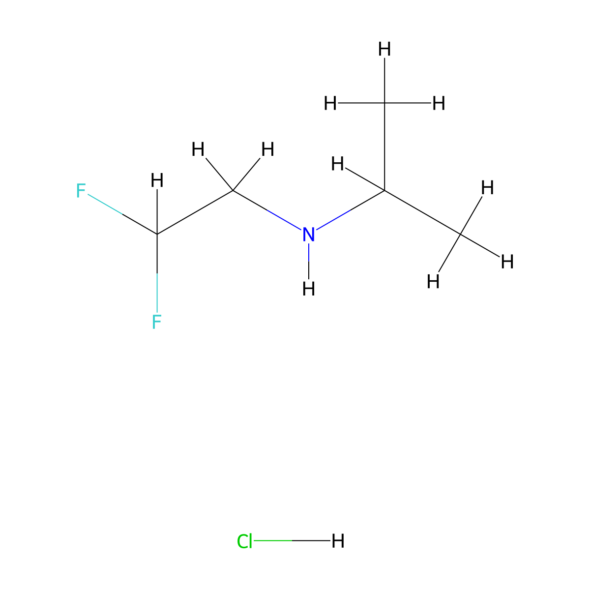 (2,2-Difluoroethyl)(propan-2-yl)amine hydrochloride molecular structure, CAS 1394768-25-2