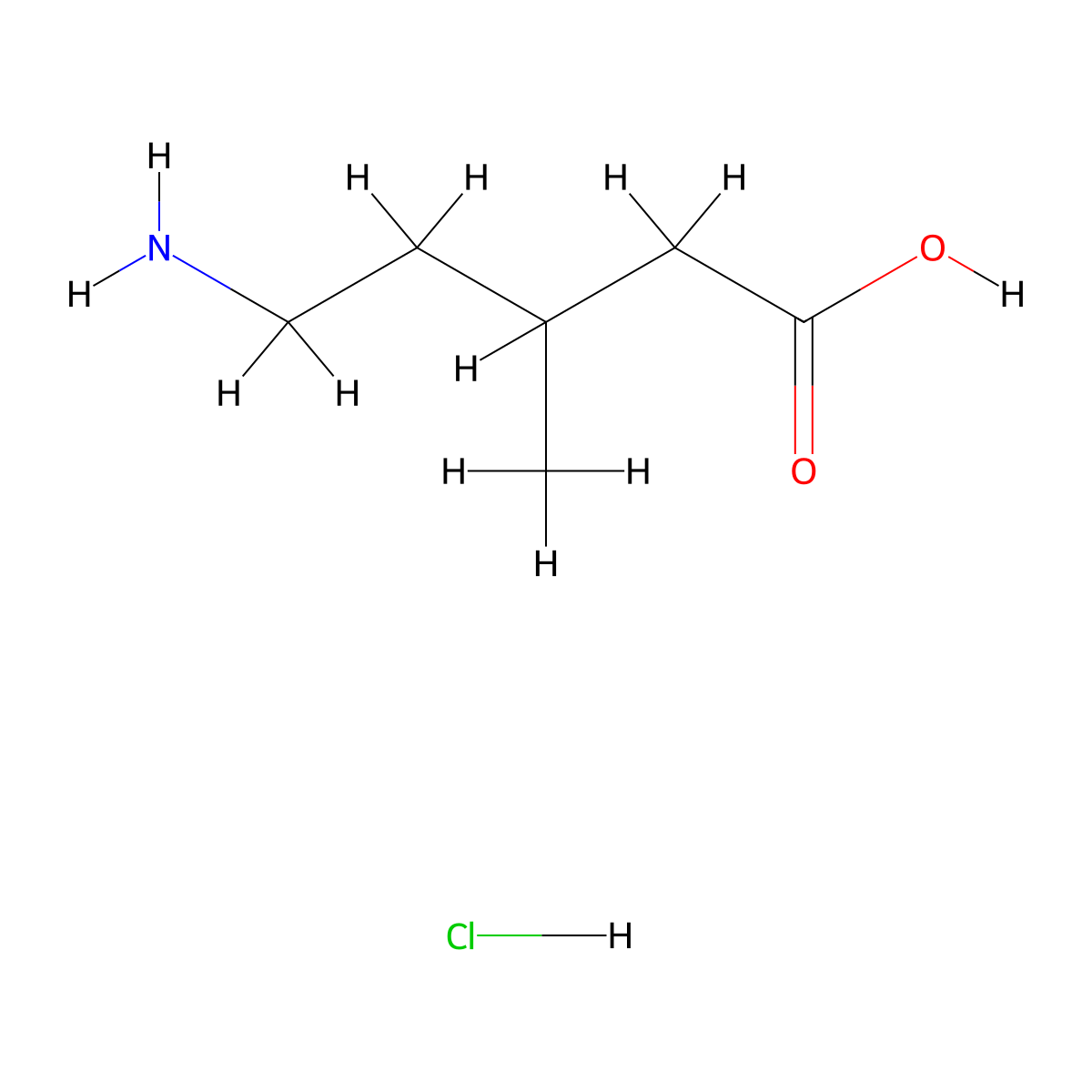 5-Amino-3-methylpentanoic acid hydrochloride molecular structure, CAS 1394771-79-9