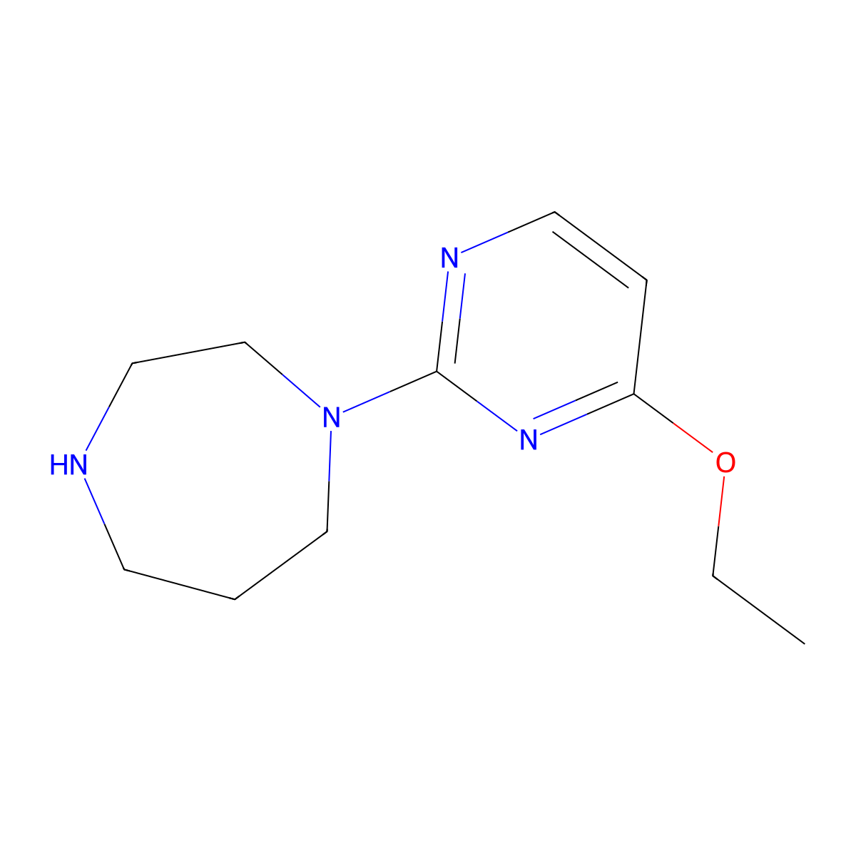 1-(4-Ethoxypyrimidin-2-yl)-1,4-diazepane molecular structure, CAS 1394775-76-8