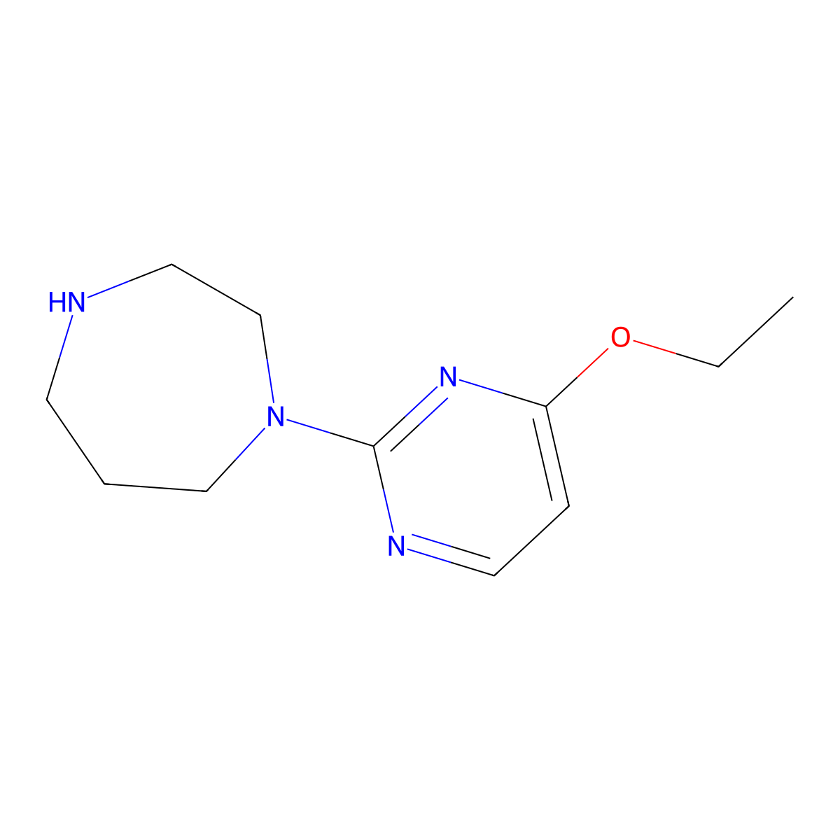 1-(4-Ethoxypyrimidin-2-yl)-1,4-diazepane molecular structure, CAS 1394775-76-8
