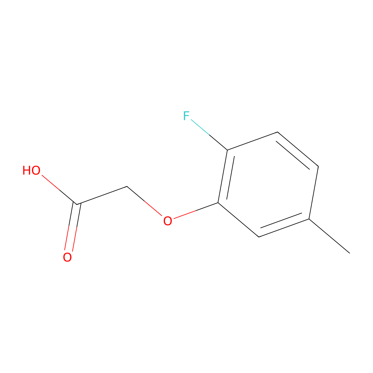 2-(2-Fluoro-5-methylphenoxy)acetic acid molecular structure, CAS 1394793-36-2