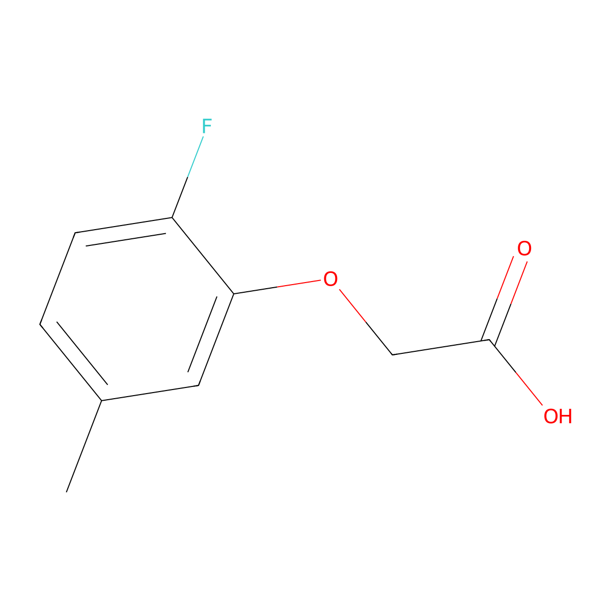 2-(2-Fluoro-5-methylphenoxy)acetic acid molecular structure, CAS 1394793-36-2