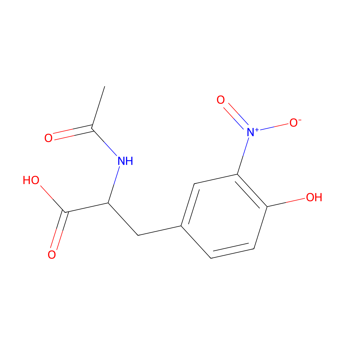 3-Nitro-N-acetyl-L-tyrosine molecular structure, CAS 13948-21-5