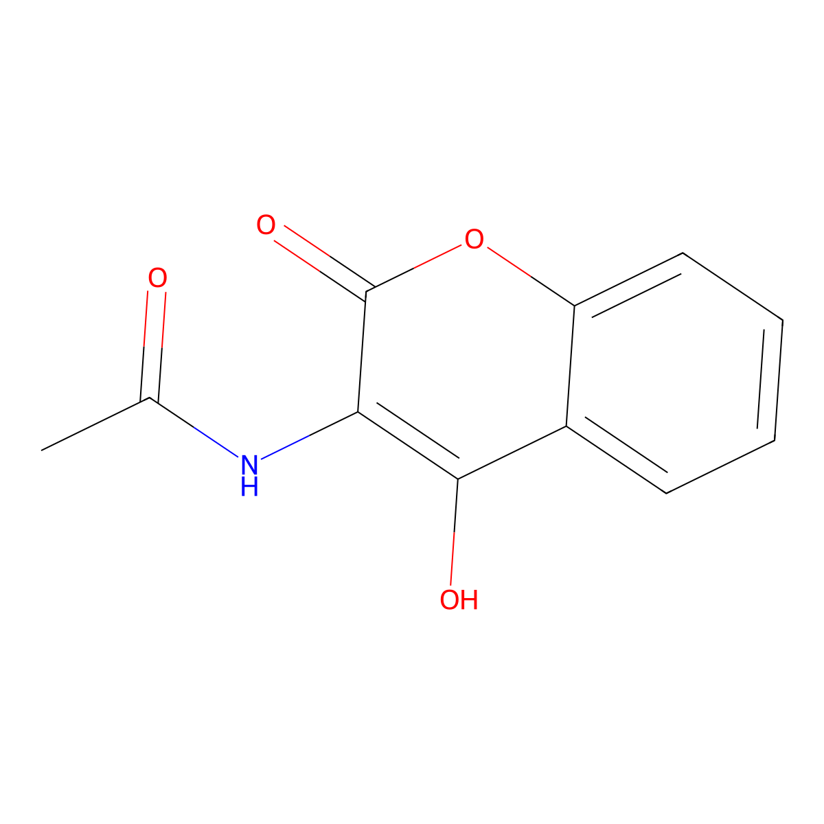 N-(4-hydroxy-2-oxo-2H-chromen-3-yl)acetamide molecular structure, CAS 13948-45-3