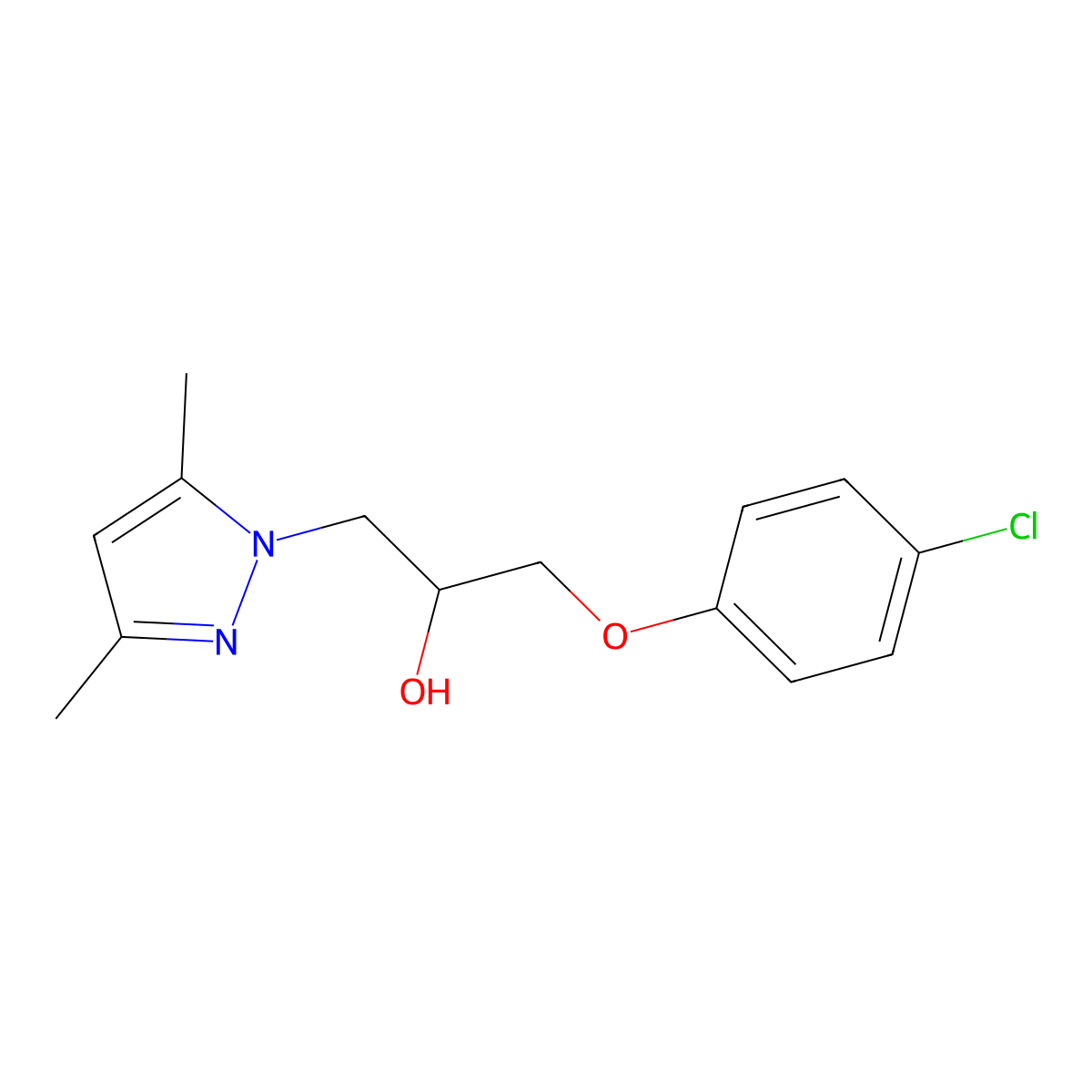 1-(4-Chlorophenoxy)-3-(3,5-dimethylpyrazol-1-yl)propan-2-ol molecular structure, CAS 13948-89-5