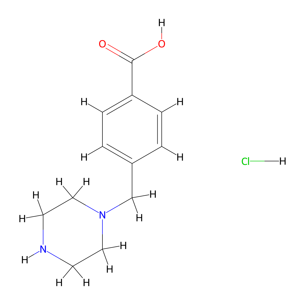 4-(Piperazin-1-ylmethyl)benzoic acid hydrochloride molecular structure, CAS 1394820-15-5