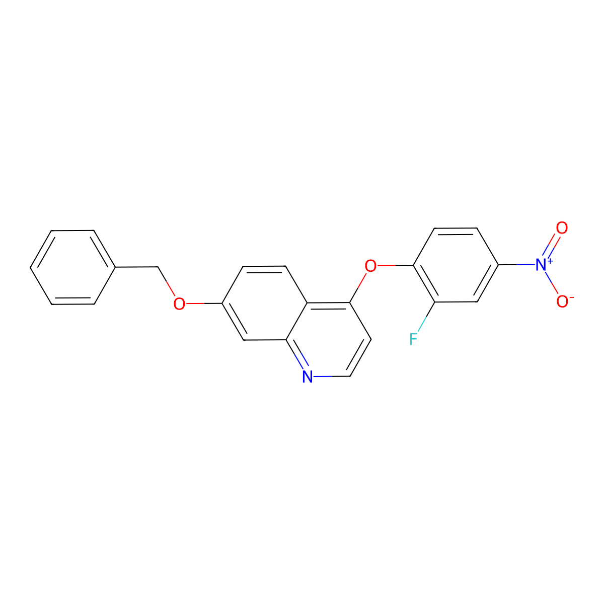 7-(Benzyloxy)-4-(2-fluoro-4-nitrophenoxy)quinoline molecular structure, CAS 1394820-97-3