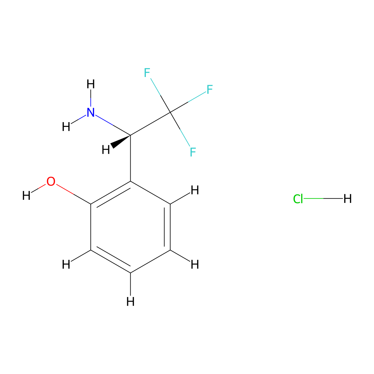 (S)-2-(1-Amino-2,2,2-trifluoroethyl)phenol hydrochloride molecular structure, CAS 1394822-92-4