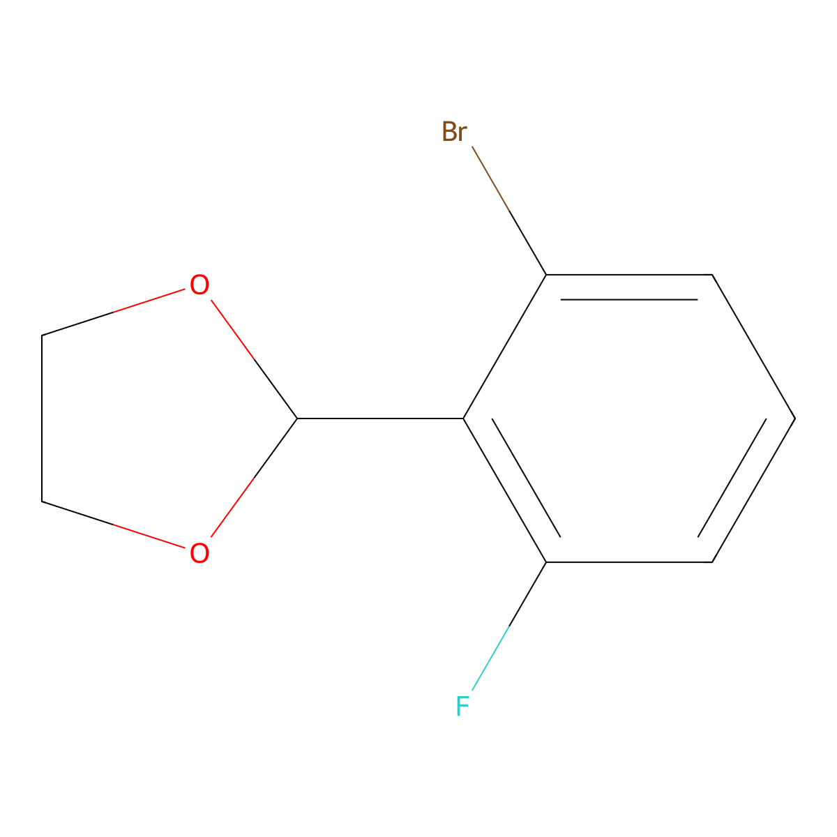 2-(2-Bromo-6-fluorophenyl)-1,3-dioxolane molecular structure, CAS 1394824-55-5