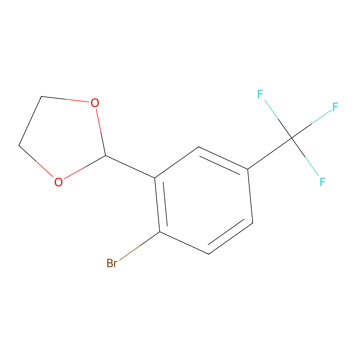 2-[2-Bromo-5-(trifluoromethyl)phenyl]-1,3-dioxolane molecular structure, CAS 1394824-67-9