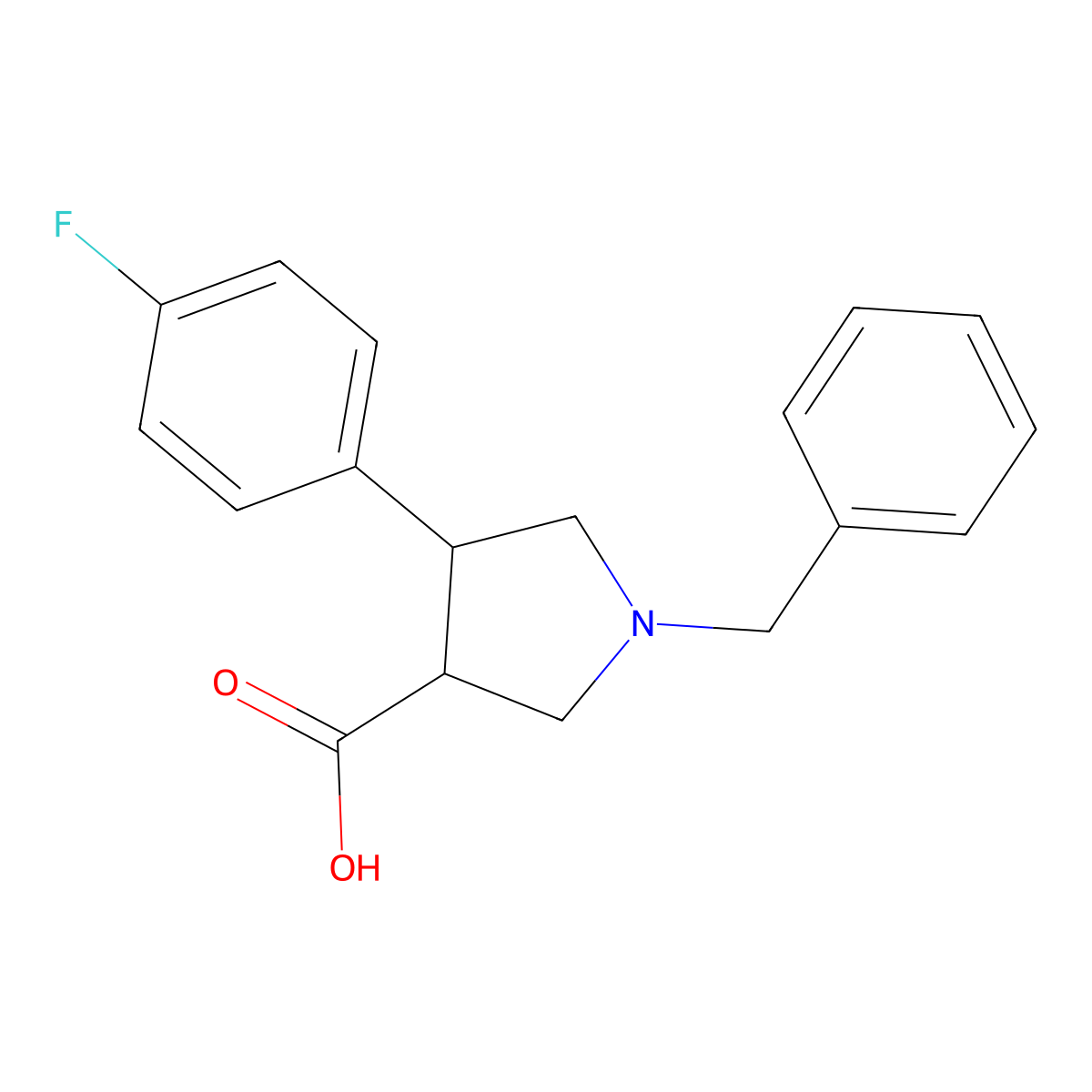 (3R,4S)-1-Benzyl-4-(4-fluorophenyl)pyrrolidine-3-carboxylic acid molecular structure, CAS 1394827-82-7