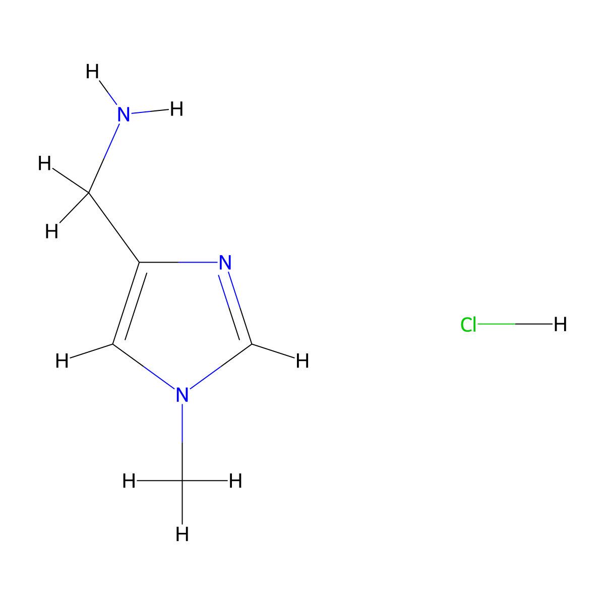 (1-Methyl-1H-imidazol-4-yl)methanamine hydrochloride molecular structure, CAS 1394838-42-6