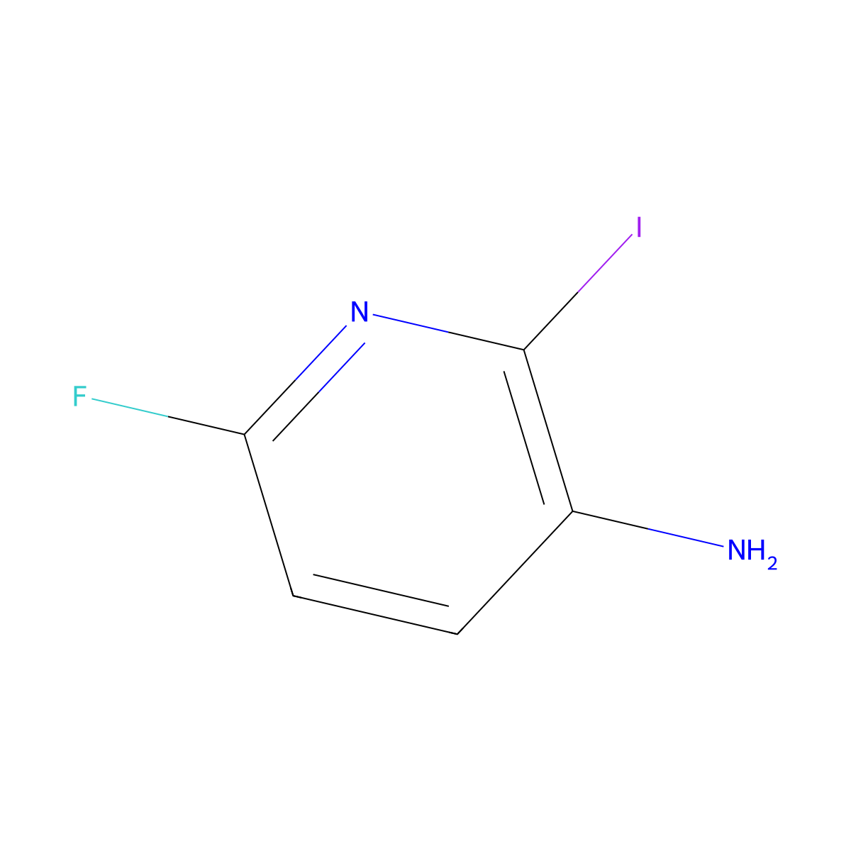 6-Fluoro-2-iodopyridin-3-amine molecular structure, CAS 1394839-67-8