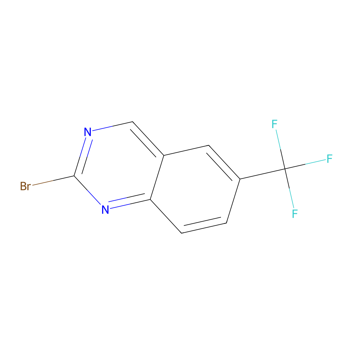 2-Bromo-6-(trifluoromethyl)quinazoline molecular structure, CAS 1394839-81-6