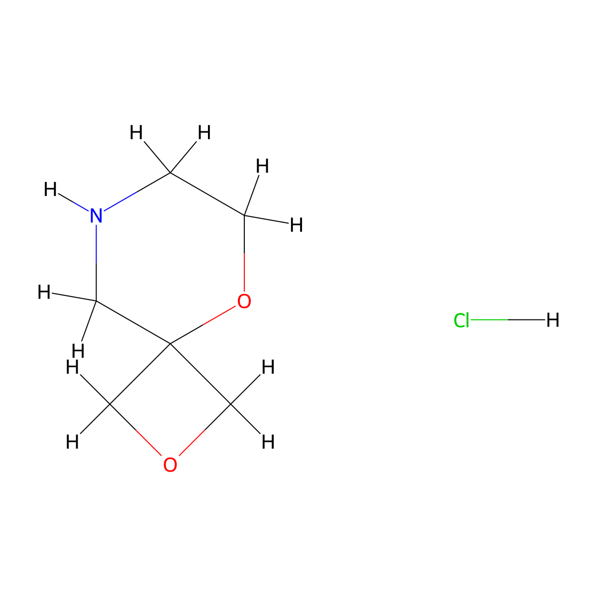 2,5-Dioxa-8-azaspiro[3.5]nonane hydrochloride molecular structure, CAS 1394840-20-0