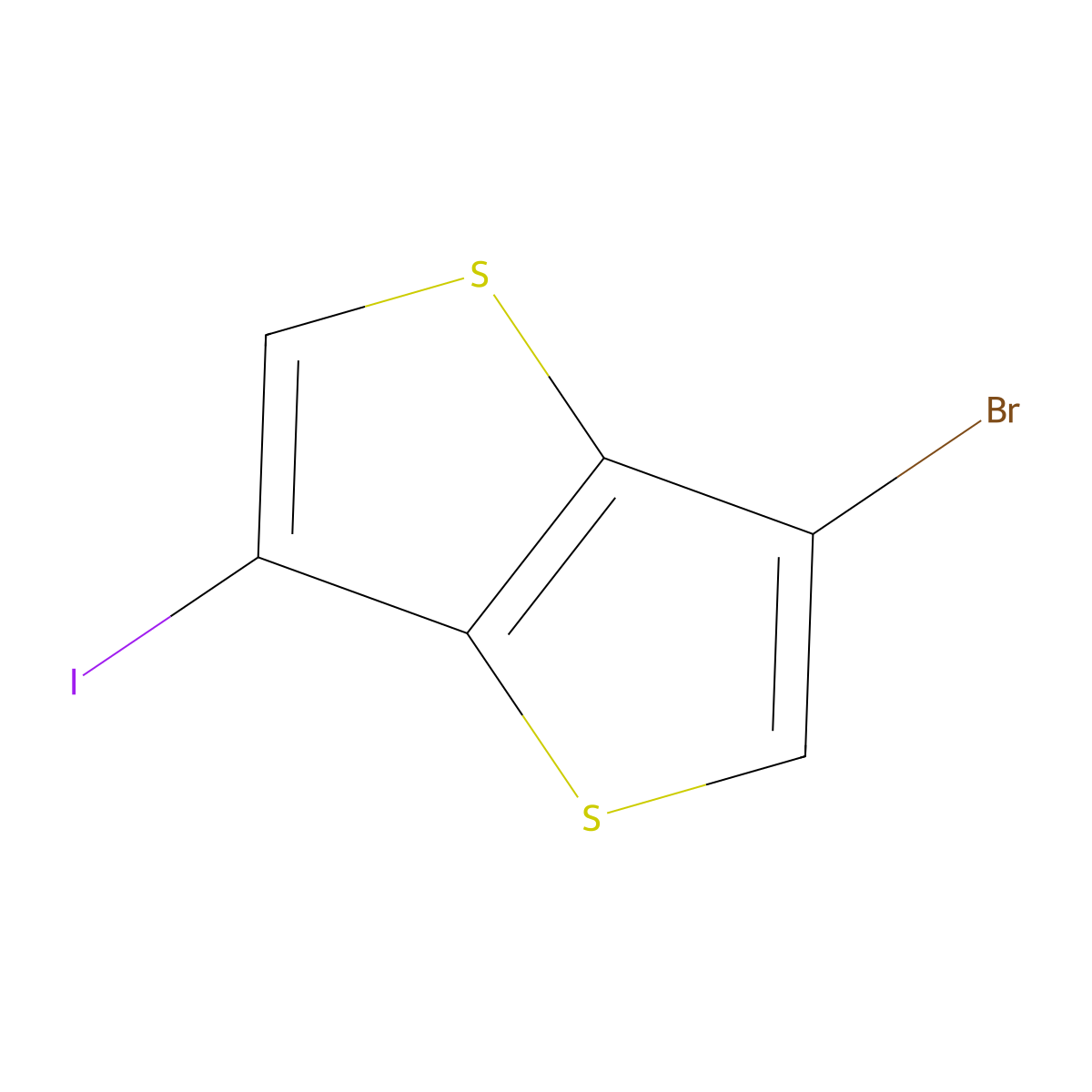 3-Bromo-6-iodothieno[3,2-b]thiophene molecular structure, CAS 1394840-27-7