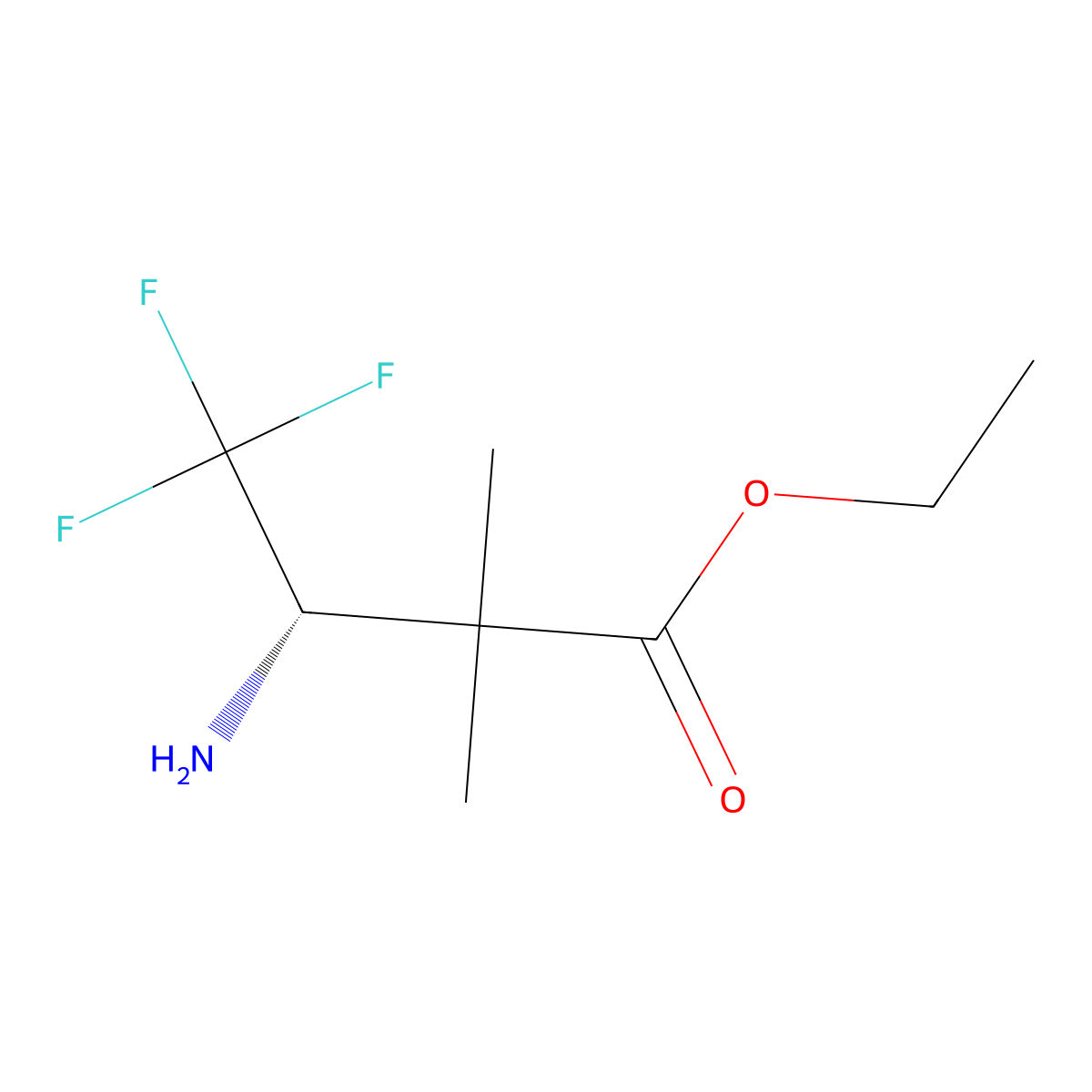 ethyl (3S)-3-amino-4,4,4-trifluoro-2,2-dimethylbutanoate molecular structure, CAS 1394842-89-7