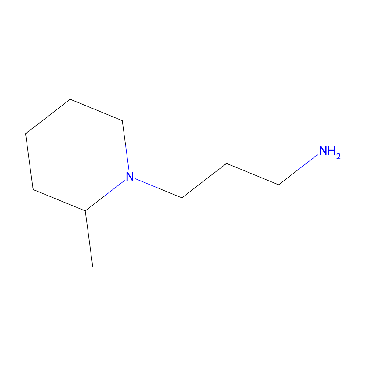3-[(2S)-2-methylpiperidin-1-yl]propan-1-amine molecular structure, CAS 1394854-75-1