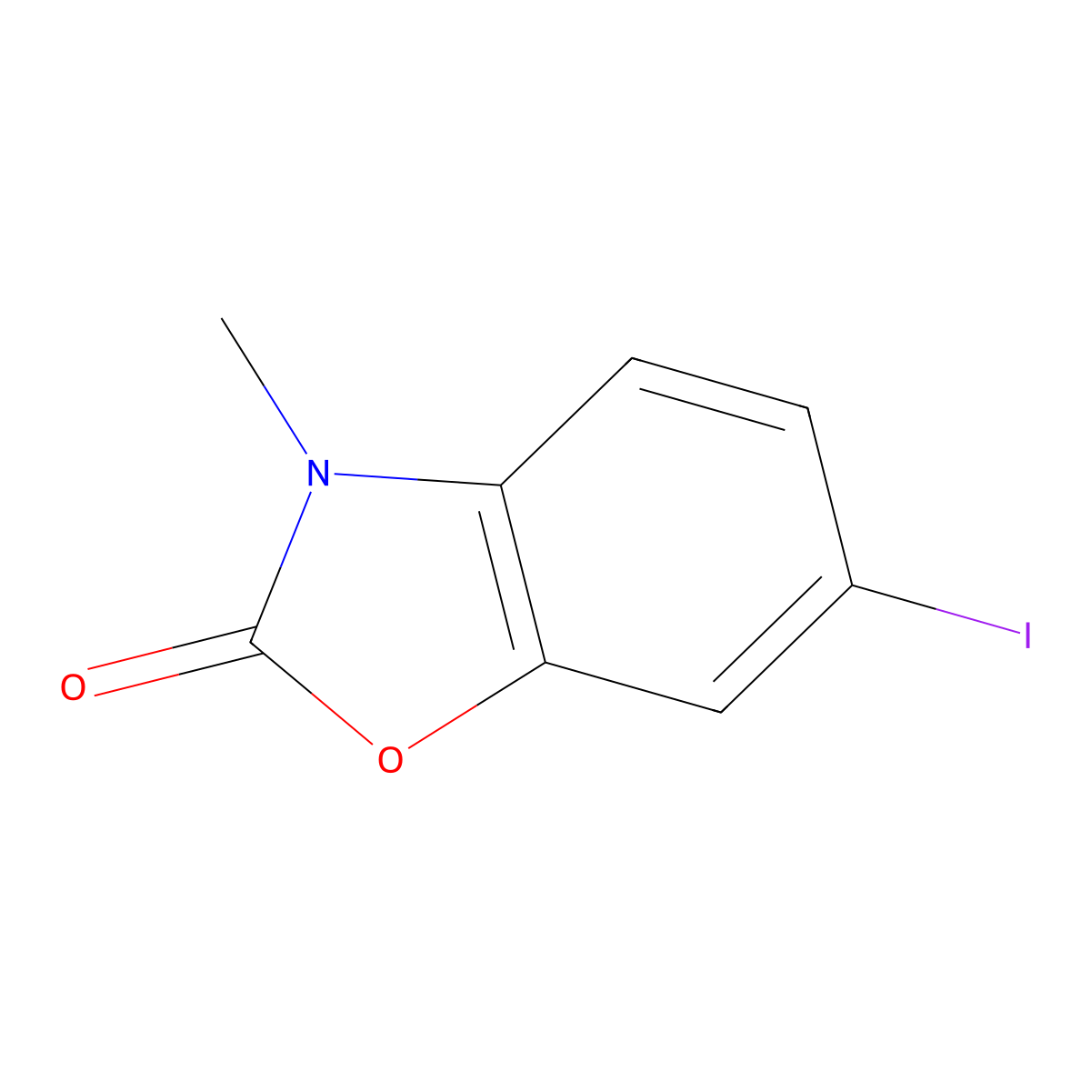 6-Iodo-3-methyl-2,3-dihydro-1,3-benzoxazol-2-one molecular structure, CAS 139487-06-2