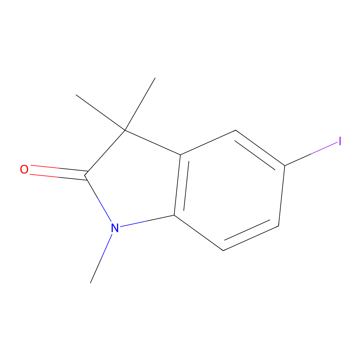 5-Iodo-1,3,3-trimethyl-2-oxoindoline molecular structure, CAS 139487-11-9