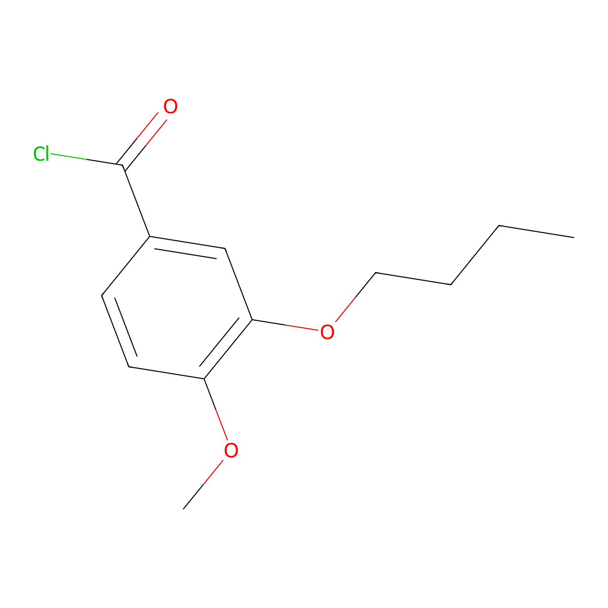 3-n-Butoxy-4-methoxybenzoyl chloride molecular structure, CAS 139488-45-2