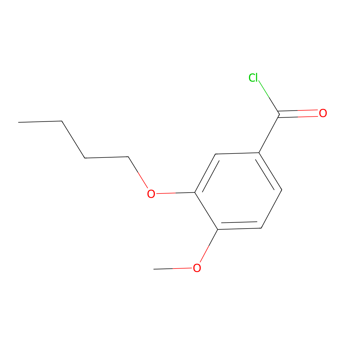 3-n-Butoxy-4-methoxybenzoyl chloride molecular structure, CAS 139488-45-2