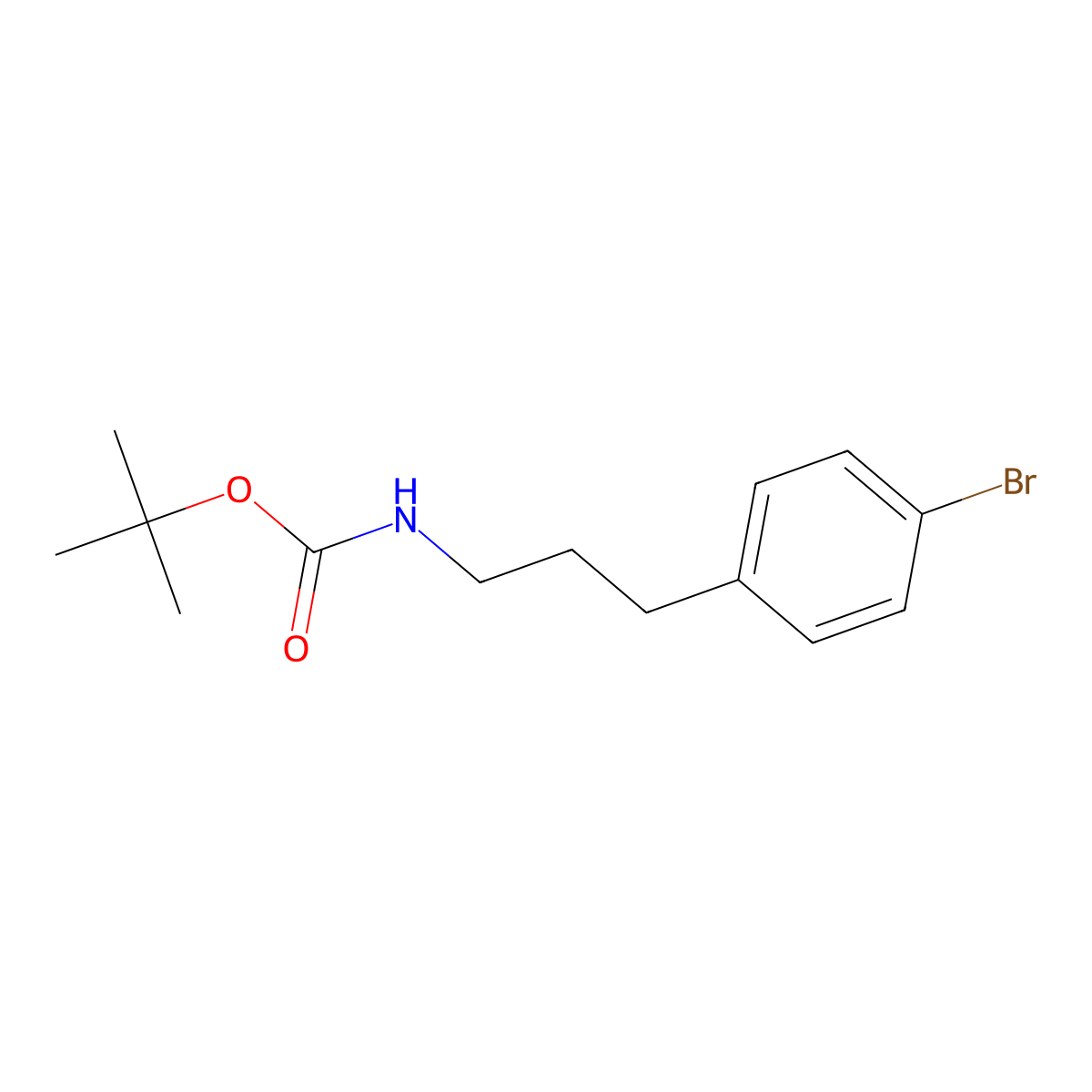 Tert-butyl (3-(4-bromophenyl)propyl)carbamate molecular structure, CAS 1394898-68-0