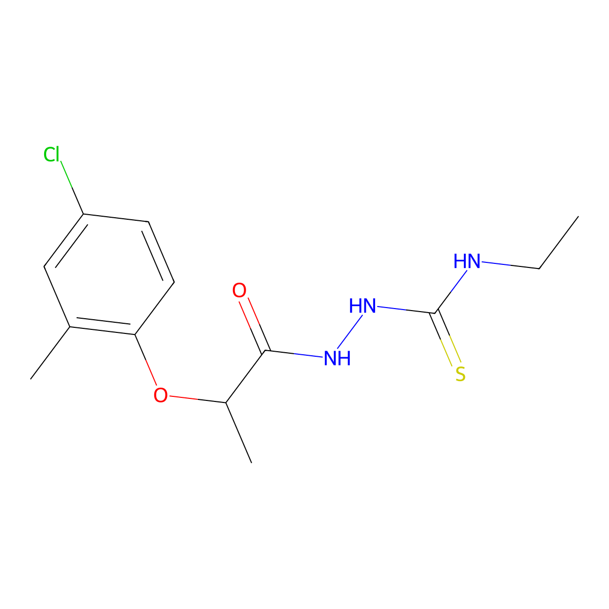 1-[2-(4-Chloro-2-methylphenoxy)propanoylamino]-3-ethylthiourea molecular structure, CAS 13949-43-4