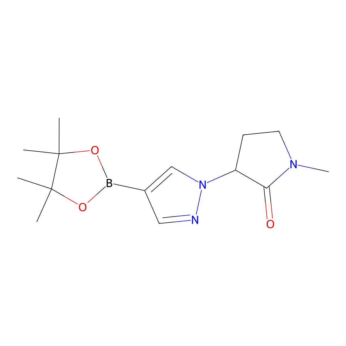 1-(1-Methyl-2-oxo-3-pyrrolidinyl)pyrazole-4-boronic Acid Pinacol Ester molecular structure, CAS 1394904-23-4