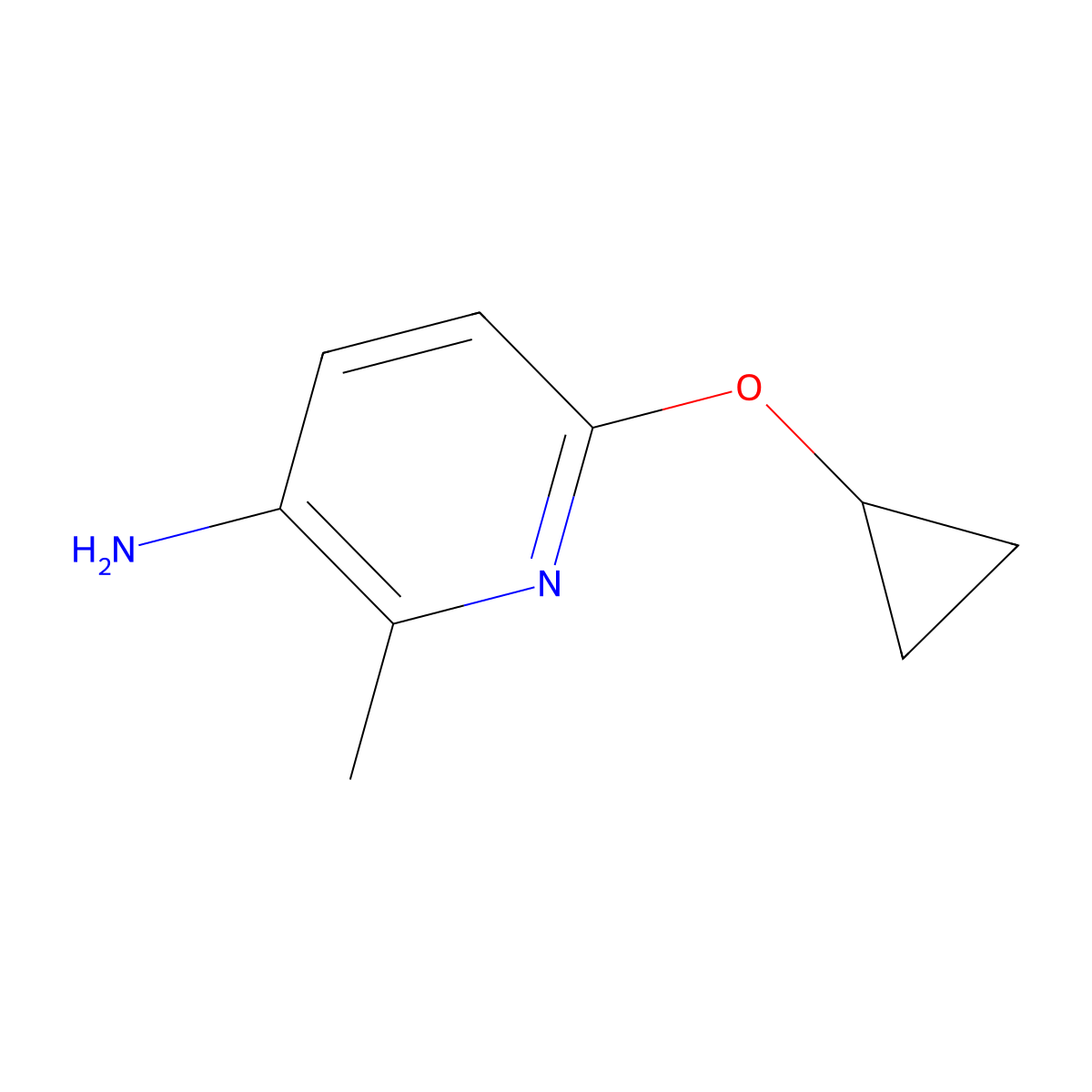 6-Cyclopropoxy-2-methylpyridin-3-amine molecular structure, CAS 1394915-33-3