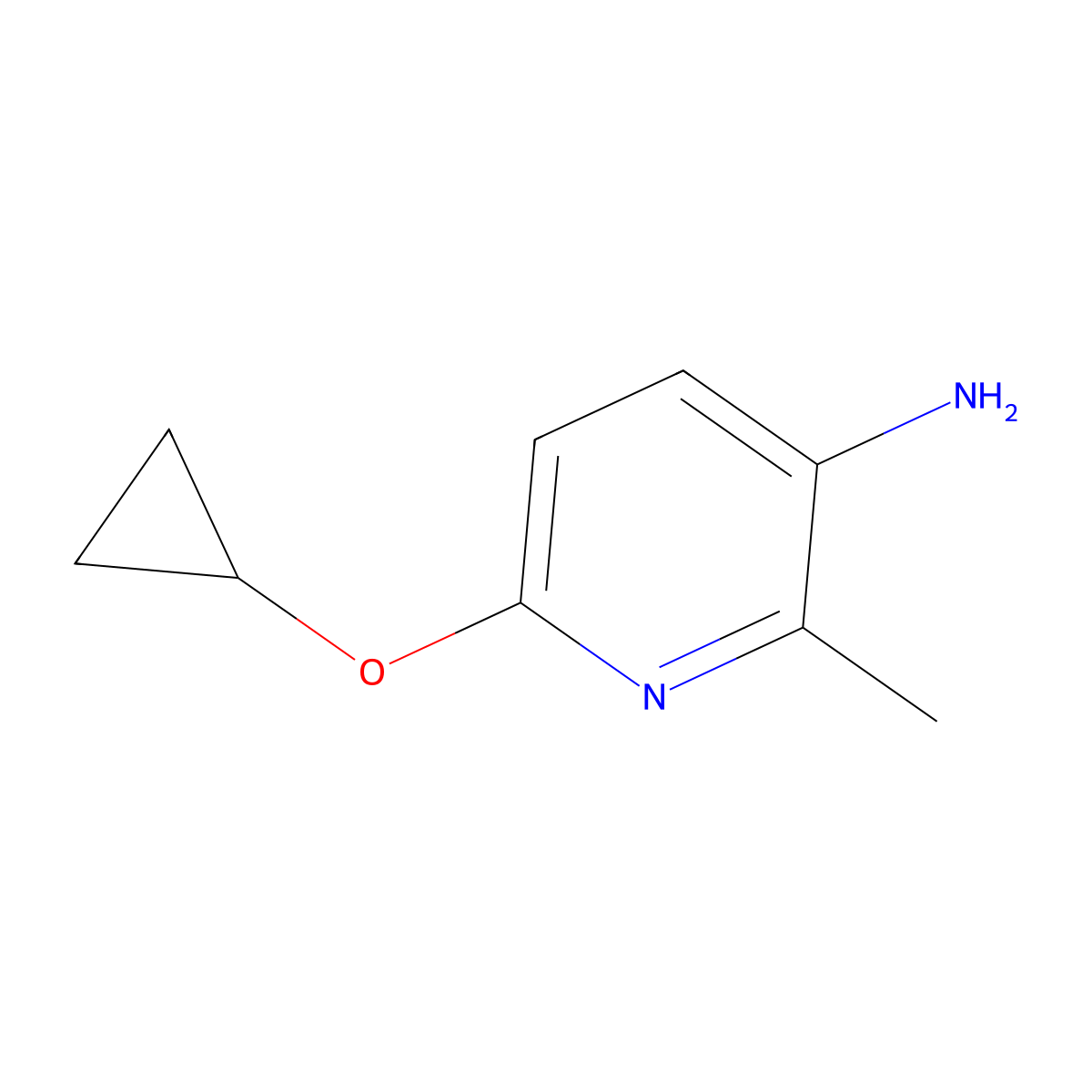 6-Cyclopropoxy-2-methylpyridin-3-amine molecular structure, CAS 1394915-33-3