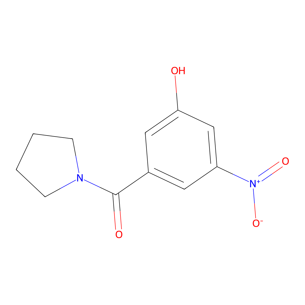 3-Nitro-5-[(pyrrolidin-1-yl)carbonyl]phenol molecular structure, CAS 1394917-38-4