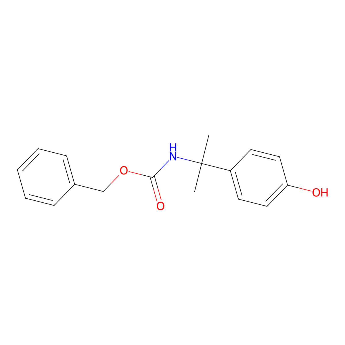 benzyl N-[2-(4-hydroxyphenyl)propan-2-yl]carbamate molecular structure, CAS 1394917-41-9